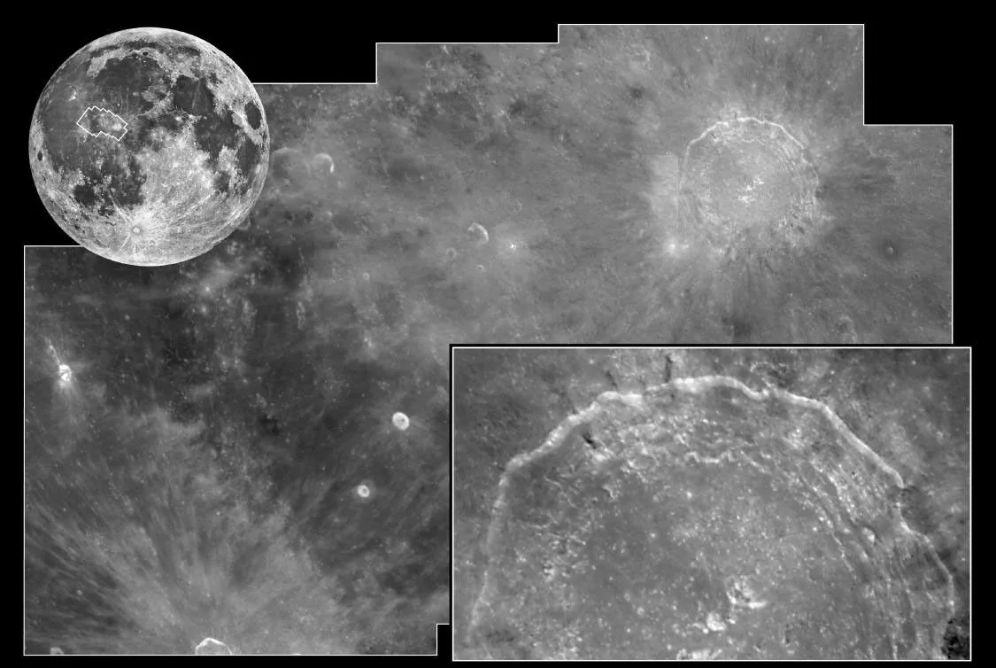 NASA Hubble image of Copernicus crater and surrounding terrain