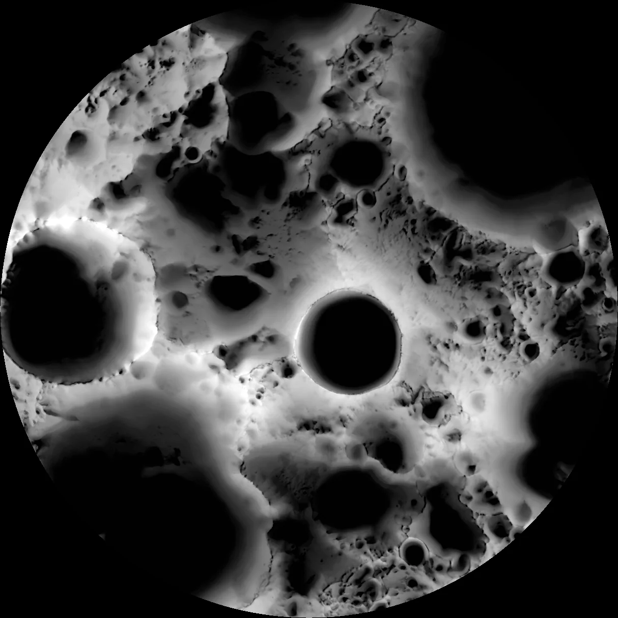 Lunar polar image for feature identification question