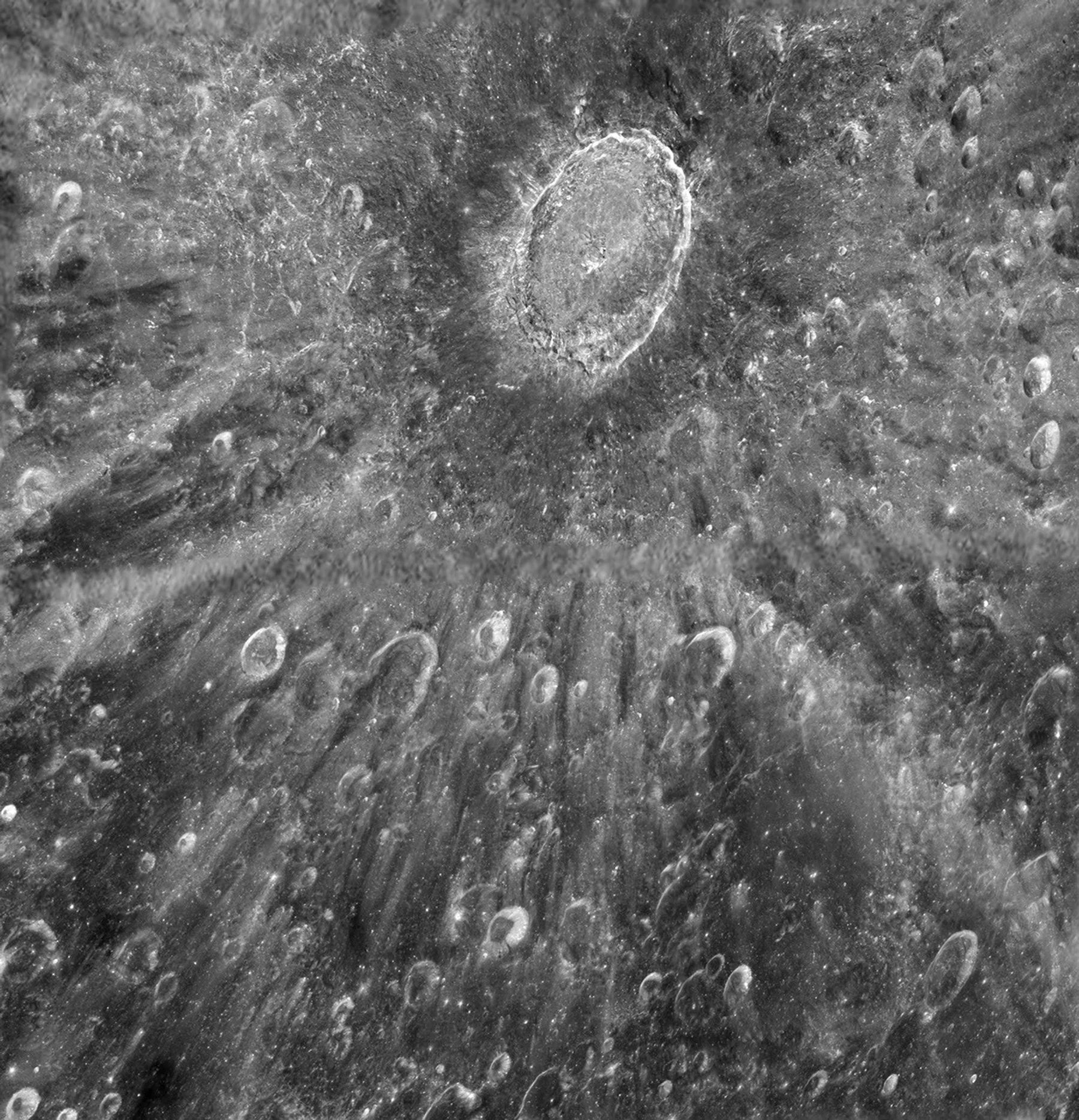 Lunar surface image for feature identification question